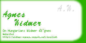 agnes widmer business card